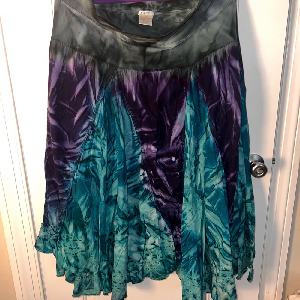 Solitaire Vibrant Purple and Teal A-Line Skirt